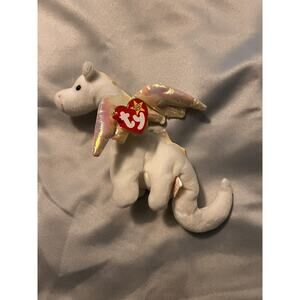 (RARE!!!) 1995 Original TY Beanie Baby Magic the Dragon Plush With Tag Errors!